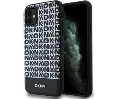 DKNY PU Leather Repeat Pattern Bottom Stripe MagSafe dėklas telefonui Apple iPhone 11 juodos spalvos