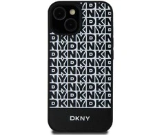 Apple iPhone 13 / 14 / 15 DKNY odinis dėklas Printed Pattern Metal Logo MagSafe (DKHMP15SPSOSPK) juodos spalvos