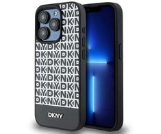 Apple iPhone 15 Pro Max DKNY odinis dėklas Printed Pattern Metal Logo MagSafe (DKHMP15XPSOSPK) juodos spalvos
