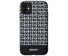 DKNY PU Leather Repeat Pattern Bottom Stripe MagSafe dėklas telefonui Apple iPhone 11 juodos spalvos