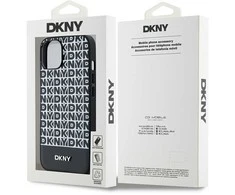 DKNY PU Leather Repeat Pattern Bottom Stripe MagSafe dėklas telefonui Apple iPhone 14 juodos spalvos