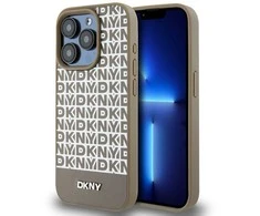 Apple iPhone 15 Pro Max DKNY odinis dėklas Printed Pattern Metal Logo MagSafe (DKHMP15XPSOSPW) rudos spalvos