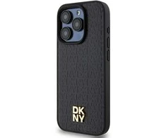 Apple iPhone 13 Pro DKNY odinis dėklas Pattern Metal Logo MagSafe (DKHMP13LPSHRPSK) juodos spalvos