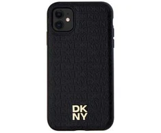 Apple iPhone 11 / XR DKNY odinis dėklas Monogram Pattern Metal Logo MagSafe (DKHMN61PSHRPSK) juodos spalvos