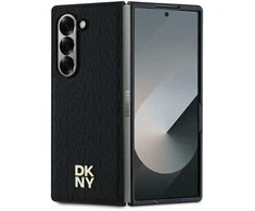 DKNY PU Leather Repeat Pattern Stack Logo MagSafe Samsung Galaxy Z Fold6 dėklas telefonui juodos spalvos