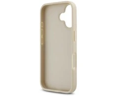 DKNY PU Leather Repeat Pattern Tonal Stripe Apple iPhone 16 Plus dėklas telefonui rožinės spalvos