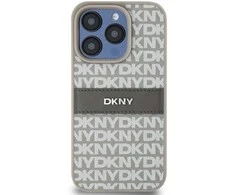 Apple iPhone 14 Pro Max DKNY odinis dėklas Mono Stripe & Metal Logo (DKHCP14XPRTHSLE) beige