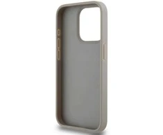 Apple iPhone 14 Pro DKNY dėklas odinis Mono Stripe &amp; Metal Logo (DKHCP14LPRTHSLE) beige