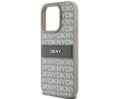 Apple iPhone 14 Pro DKNY dėklas odinis Mono Stripe & Metal Logo (DKHCP14LPRTHSLE) beige
