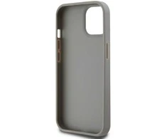 Apple iPhone 13 / 14 / 15 DKNY odinis dėklas Mono Stripe &amp; Metal Logo (DKHCP15SPRTHSLE) beige