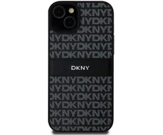 Apple iPhone 15 Plus / 14 Plus DKNY odinis dėklas Mono Stripe &amp; Metal Logo (DKHCP15MPRTHSLK) juodos spalvos
