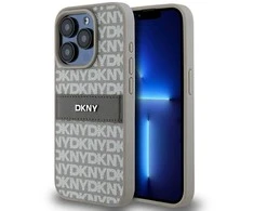 Apple iPhone 14 Pro Max DKNY odinis dėklas Mono Stripe & Metal Logo (DKHCP14XPRTHSLE) beige