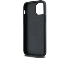 DKNY PU Leather Sidabrinis Metal Logo Magsafe dėklas telefonui Apple iPhone 12/12 Pro pilkos spalvos