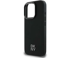 DKNY PU Leather Stack Logo Magsafe Apple iPhone 16 Pro dėklas telefonui juodos spalvos