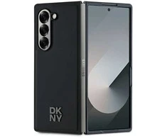 DKNY PU Leather Stack Logo MagSafe Samsung Galaxy Z Fold6 dėklas telefonui juodos spalvos
