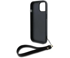 Apple iPhone 13 / 14 / 15 DKNY Hardcase Wrist Strap Stock Logo (DKHCP14SPBSWSK) dėklas telefonui juodos spalvos