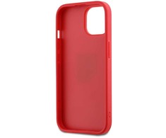 DKNY PU Leather Stack Logo Wrist Strap dėklas telefonui Apple iPhone 15 raudonos spalvos
