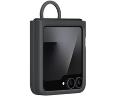 Dėklas EF-PF741TBE Samsung Silicone Cover with Ring for Galaxy Z Flip 6/7 FE Juodas (Damaged Package) (Pažeista pakuotė)