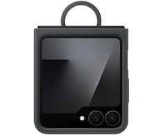 Dėklas EF-PF741TBE Samsung Silicone Cover with Ring for Galaxy Z Flip 6/7 FE Juodas (Damaged Package) (Pažeista pakuotė)
