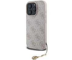 Guess 4G Charm dėklas skirtas Apple iPhone 16 Pro Max Tone on Tone Rožinė