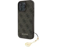 Guess 4G Charm Apple iPhone 16 Pro Max Tone on Tone dėklas telefonui rudos spalvos