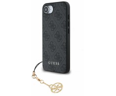 Guess 4G Charm dėklas skirtas Apple iPhone 16e Tone on Tone Pilkas