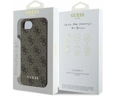 Guess 4G Charm dėklas skirtas Apple iPhone 16e Tone on Tone Brown