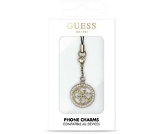 Dėklas Guess pakabukas GUCPM4DRD telefono dirželis 4G Rhinestone Charm