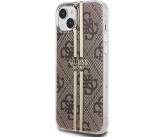 Dėklas GUESS GUHCP15SH4SH4SGW IPHONE 15/14/13 6.1 "BROWN / BROWN HARDCASE IML 4G GOLD STRIPE