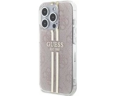 Dėklas GUESS GUHCP15LH4SGP IPHONE 15 PRO 6.1 "Rožinis/Rožinis HARDCASE IML 4G GOLD STRIPE