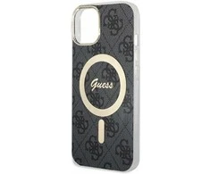Dėklas GUESS GUHMP15SH4STK IPHONE 15/14/13 6.1 "Juodas / Juodas HARDCASE IML 4G MAGSAFE