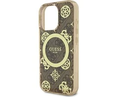 Guess IML 4G Peony MagSafe Apple iPhone 16 Pro Max dėklas telefonui rudos spalvos