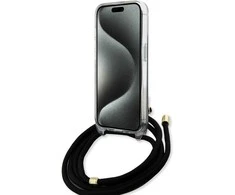 Dėklas GUESS GUHCP15SHC4SEK IPHONE 15/14/13 6.1 "Juodas / Juodas HARDCASE CROSSBODY CORD 4G PRINT