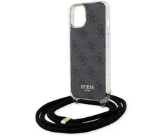 Dėklas GUESS GUHCP15SHC4SEK IPHONE 15/14/13 6.1 "Juodas / Juodas HARDCASE CROSSBODY CORD 4G PRINT