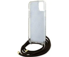 Guess GUHCP15SHC4SEW Apple iPhone 15 / 14 / 13 6.1″ rudos spalvos kietas dėklas Crossbody Cord 4G Print