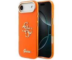 Guess IML 4G Script Metal Logo dėklas skirtas iPhone Air Oranžinis