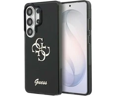 Guess IML 4G Script Metal Logo dėklas skirtas Samsung Galaxy 26 Ultra juodos spalvos