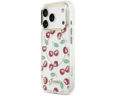 Guess IML Glitter Cherry MagSafe dėklas skirtas iPhone 17 Pro