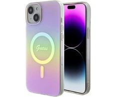 „Guess IML Iridescent MagSafe“ dėklas – Apple iPhone 15 dėklas, rausvas