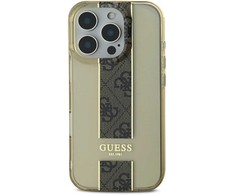 Guess IML Middle 4G Stripe Apple iPhone 16 Pro Max dėklas telefonui rudos spalvos