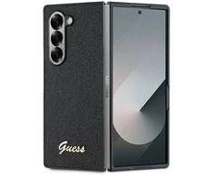 Guess PC/TPU Glitter Flakes Metal Logo Samsung Galaxy Z Fold6 dėklas telefonui juodos spalvos