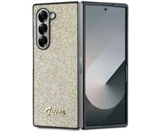Guess PC/TPU Glitter Flakes Metal Logo Samsung Galaxy Z Fold6 dėklas telefonui aukso spalvos