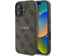 Guess PU 4G Classic Logo MagSafe dėklas skirtas Apple iPhone 16 Plus Brown