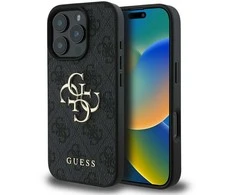 GUESS dėklas skirtas Apple iPhone 16 Pro Max GUHCP16X4GMGGR (4G PU Big Logo) juodos spalvos