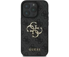 GUESS dėklas skirtas Apple iPhone 16 Pro Max GUHCP16X4GMGGR (4G PU Big Logo) juodos spalvos