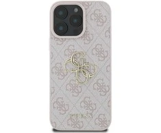 GUESS dėklas skirtas Apple iPhone 16 Pro Max GUHCP16X4GMGPI (4G PU Big Logo) rožinės spalvos