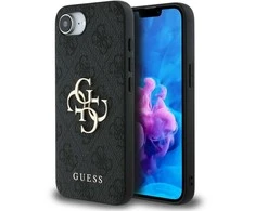 GUESS dėklas skirtas Apple iPhone 16e (SE 4 2025) GUHCPSE44GMGGR (4G PU Big Logo) juodos spalvos