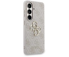 Guess PU 4G Metal Logo dėklas skirtas Samsung Galaxy S26+ rožinės spalvos