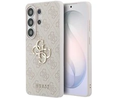 Guess PU 4G Metal Logo dėklas skirtas Samsung Galaxy S26 Ultra rožinės spalvos