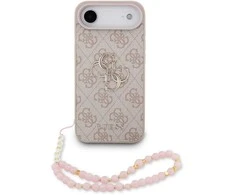 Dėklas Guess PU 4G Metal Logo Strap Case for Apple iPhone Air rožinės spalvos